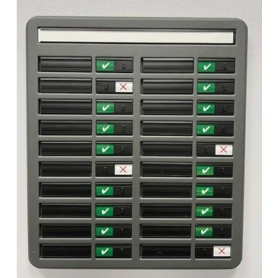 Image of Nobo In/Out Board with 20 Names Capacity and Effective Sliding Indicator, Grey, 35538093