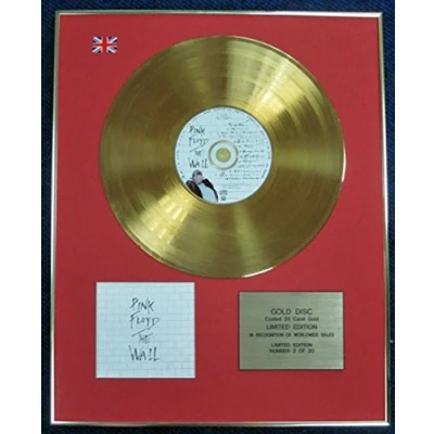 Image of Century Presentations Pink Floyd Limited Edition CD 24 Carat Gold Coated LP Disc The Wall