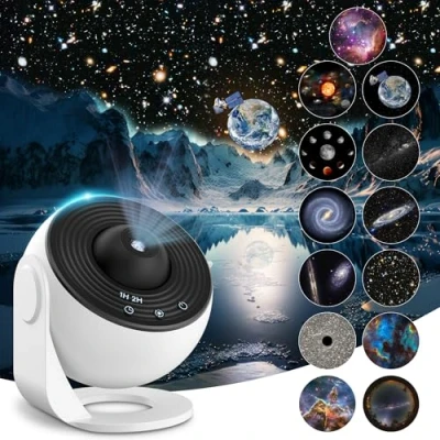 Image of 13 in 1 Planetarium Star Projector, Mexllex Realistic Galaxy Light Projector with 12 Planet Discs, Starry Sky Night Lamp, Moon for Kids Adults Ceiling Bedroom Living Room