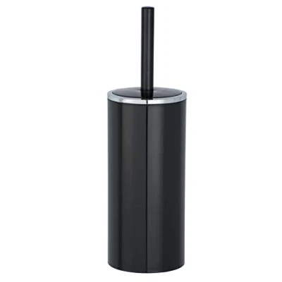 Image of WENKO Inca Toilet Brush and Holder, ABS, Black/Chrome, 10.5 x 34 cm