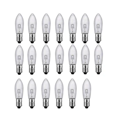 Image of ShuoHui 20pcs Candle Arch Bridge Bulb Christmas Replacement Spare E10 LED Screw Light 9V 55V AC 0.2W 3000K Bulbs