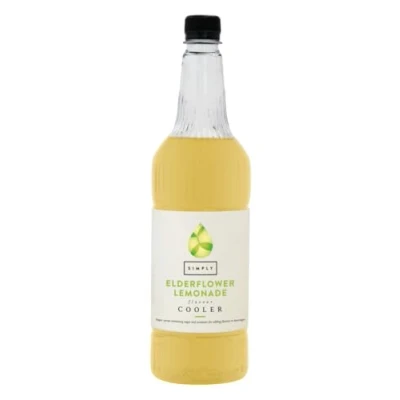 Image of Simply Elderflower Lemonade Cooler, Suitable for Vegans, Beverage Syrup Cocktails, Mocktails &amp; Lemonades (1 Litre)