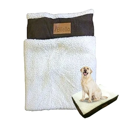 Image of Ellie Bo XL Dog Bed Cover for 42 inch Cage/Crate Brown Faux Suede/Sheepskin