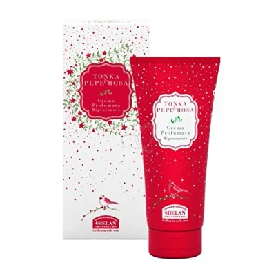 Image of Helan Tonka &amp; Pepe Rosa Nourishing, Scented Body Cream with Vitamin E, Green Tea and Extracts of Ginkgo Biloba Non Greasy, Gentle Moisturiser Softening, Silky Effect Made in Italy, 200 ml