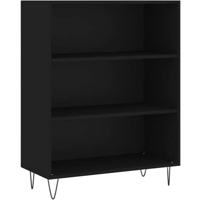 Image of vidaXL Bookcase Black 69.5x32.5x90 cm Engineered Wood