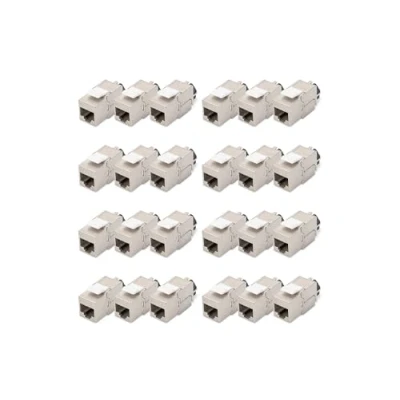 Image of Digitus Keystone module Cat 6A Shielded 24 pieces RJ45 socket 500 MHz 10GBase T AWG 26 22 Design compatible With latching lever Tool free installation