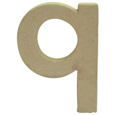 Image of Décopatch Ref AC829C Papier Maché Alphabet Lowercase Letter &quot;Q&quot; Fun to Decorate Using Papers, Glue &amp; Varnish, 8 x 8.2 2.4cm Brown