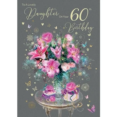 Image of Cherry Orchard Stunning Daughter 60th Birthday Card with Gold Foil Detail and Envelope from (EL409)