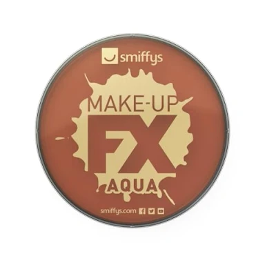 Image of Smiffys Make Up FX, Light Brown Aqua Face and Body Paint, 16ml, Water Based, Cosmetics Disguises Fancy Dress, Cosmetic Dress &amp; Disguises.