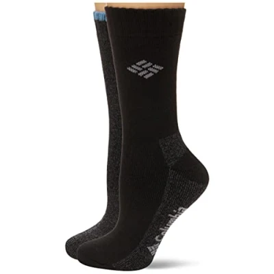 Image of Columbia Women&#039;s Moisture Control Crew Sock, 4 Pair, Fjord Blue/Black, One Size (Pack of 4)