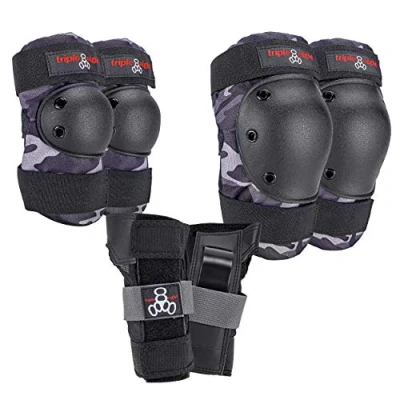 Image of Triple 8 Saver Series 3 Pack Pad Set Charcoal Camo
