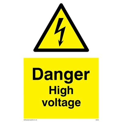 Image of Viking Signs WE90 A6P V &quot;Danger High Voltage&quot; Sign, Vinyl, 150 mm H x 100 W