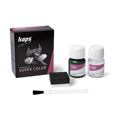Image of Kaps Dye With Primer For Natural And Synthetic Leather Shoes, Super Color Preparer, 70 Colours, 25ml 0.85 fl. Oz., 113 Green