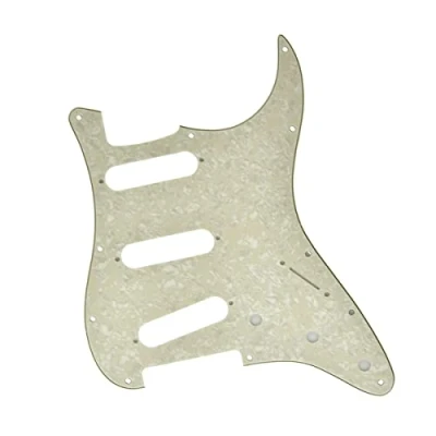 Image of Dopro Aged Pearl 11 Hole Strat Style Guitar Pickguard Bridge Reversed for FD Jimi Hendrix Stratocaster