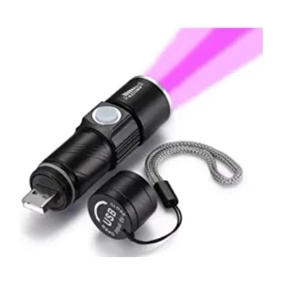 Image of DARKBEAM USB Rechargeable UV Light 395nm led Flashlight Portable 400nm Mini Detector for Dog Urine Pet Stains, Anti counterfeiting Identification, Resin Curing
