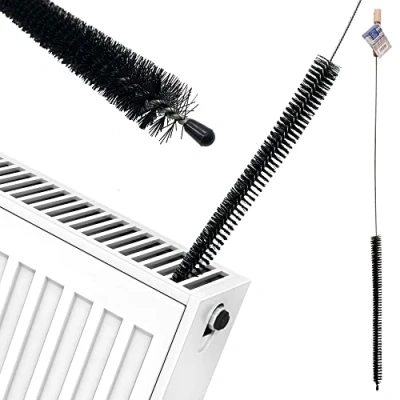 Image of 120cm Long Radiator Cleaner Brush Strong and Flexible Cleaning with Wooden Handle Slim Reach Duster that Gets Trough Narrow Spaces to Remove Dust Lint