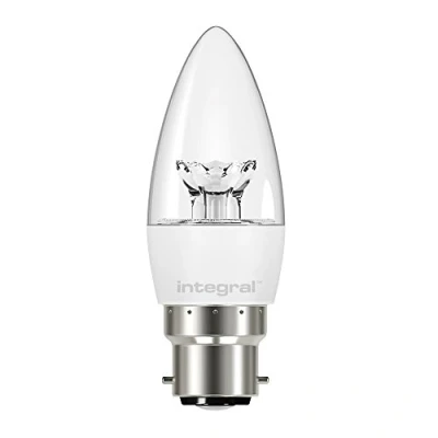 Image of Integral LED 5.5w Candle Light Bulb NON DIMMABLE (2700K, BC/B22, bayonet, clear, 64 36 64)