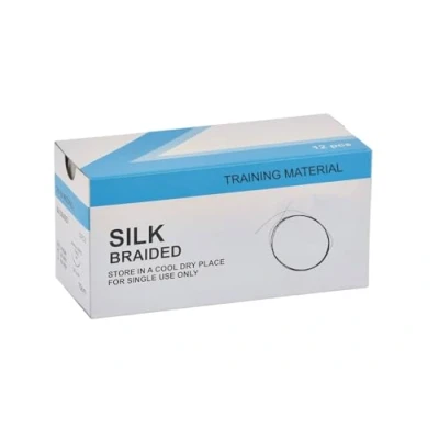 Image of Silk Suture Thread (Pack of 12) for Medical Students, Doctors, Dentists, Nurses and Veterinarians (3/0 USP)