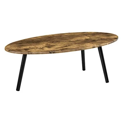 Image of [en.casa] Coffee table Viborg 109.5 x 59.5 39.5 cm Side MDF Solid wood Dark tone