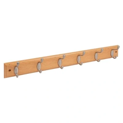 Image of Pine 6 Hook Deluxe Wooden Wall Mounted Coat Rack By Ashley