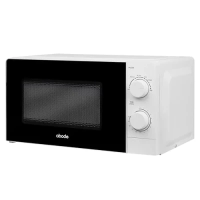 Image of Abode 20L Manual Microwave White 700W with 5 Power Levels &amp; Timer, Button Dial Control, Defrost Function, AMM2005 (White)