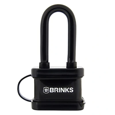 Image of BRINKS 172 42051 Laminated Steel Weather Resistant Padlock with 2&quot; Shackle, Black, 40 mm