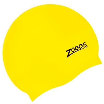 Image of Zoggs Adult Swimming Caps, Comfortable Hat, Non Slip lining Shaped Cap, Chlorine Beating Swim Cap (One Size), Yellow
