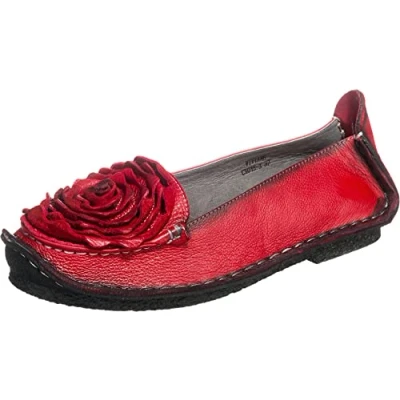 Image of Laura Vita Women&#039;s VICVIANEO Ballet Flats, Red Rouge Rouge, 3.5 UK
