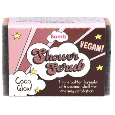 Image of Bomb Cosmetics Vegan Shower Body Scrub Triple Butter (100g, Coco Glow!)