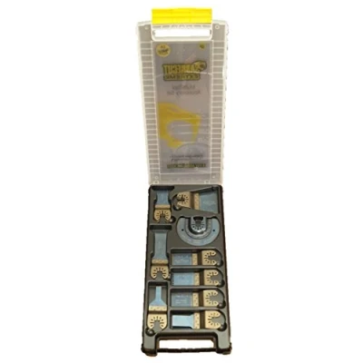 Image of 14 x SabreCut BB_SPK14 Fast Fit Mix Blades Case Set Compatible with Dewalt Stanley Black and Decker Bosch Fein (Non StarLock) Makita Milwaukee Parkside Ryobi Worx Workzone Multitool Accessories
