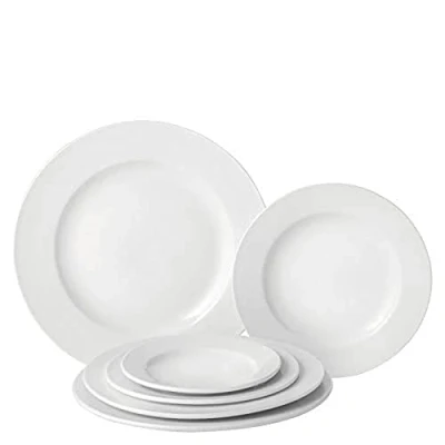 Image of Utopia Pure White, E10020 000000 B06024, Wide Rim Plate 8 Inch (20.25 cm) (Box of 24)