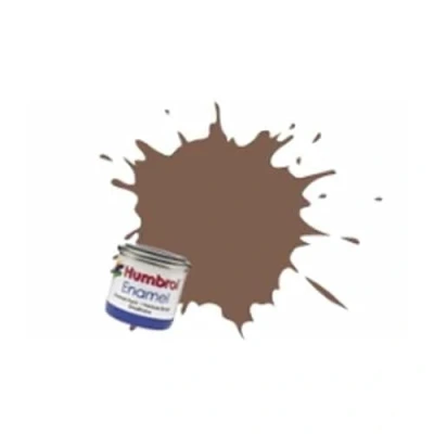 Image of Humbrol Model Paint AA6224 No 186 Brown Matt Tinlet 1 (14ml), Enamel Paints for Models, Plastic, Metal, Wood, Glass, Ceramics and More, Touch Up Hobby Tin Craft Kits