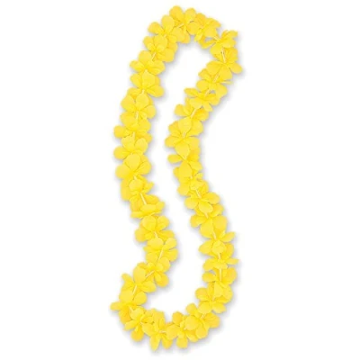 Image of Yellow Flower Lei (101cm) 1 Piece Magnificent Vibrant Color Necklace, Perfect for Parties, Celebrations &amp; Holidays