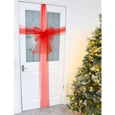 Image of Christmas Concepts® Red Fabric Door Bow Decoration Make Your Own