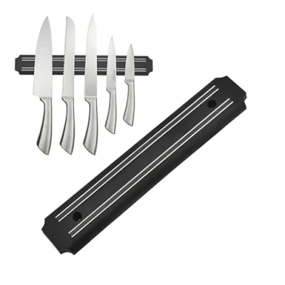 Image of Premium 8&quot;/20cm Magnetic Knife Holder Wall Mounted Strip Kitchen Utensil Organizer Tool Durable and Stylish Black