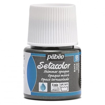 Image of PEBEO Setacolor Opaque Fabric Paint 45 Milliliter Bottle, Shimmer Black