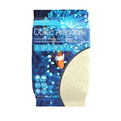 Image of AQUANATURAL Oolitic Aragonite 10lb Aquarium Sand for Reef, Saltwater and Marine Tanks Aquariums,4.53 kg (Pack of 1)