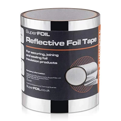 Image of SuperFOIL Foil Tape Thermal Reflective Peel and Stick for Sealing Seams Edges 100mm x 20m