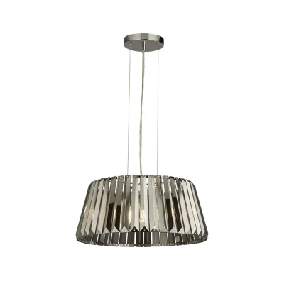 Image of Tiara 5 Light Pendant, Chrome Smoke Glass