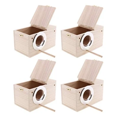 Image of joyMerit 4Pcs Budgie Nest Box Breeding Boxes Aviary Bird Nesting With Stick