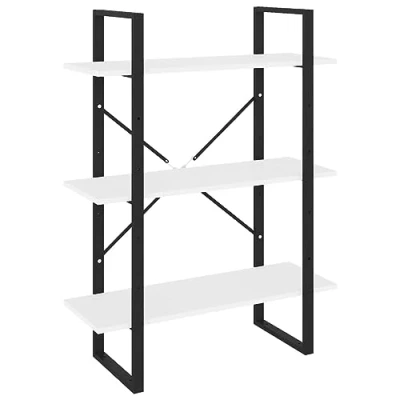Image of vidaXL Book Cabinet Home Living Room Office Fiurniture Storage Rack Organiser Bookcase Bookshef Standing Shelf White Chipboard