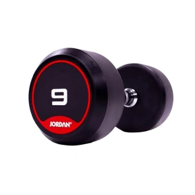 Image of JORDAN 9kg Classic Rubber Dumbbells (x2)
