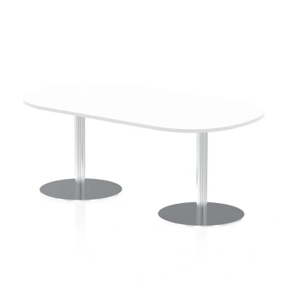 Image of Italia 1800mm Poseur Boardroom Table White Top 725mm High Leg