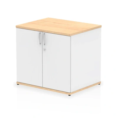 Image of Impulse 600mm Deep Desk High Cupboard Maple and White
