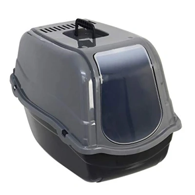 Image of Dogi Click and Secure Pet Cat Litter Tray Toilet Box, Grey