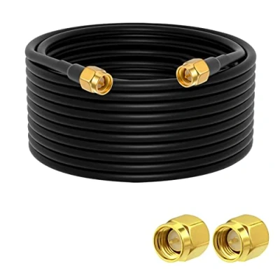 Image of Vecys SMA Antenna Extension Cable Male to Pigtail WLAN RG58 32.8ft/10M for WiFi Wireless Network 2G 3G 4G Router GSM Bluetooth LAN
