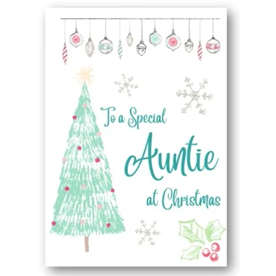 Image of Second Ave Auntie Christmas Tree Xmas Holiday Festive Greetings Card