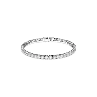 Image of Swarovski Tennis Deluxe bracelet, Round, White, Rhodium plated