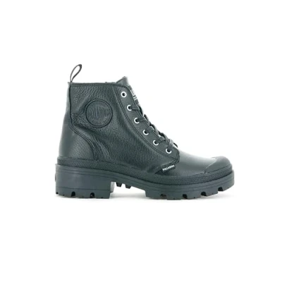 Image of Palladium, PALLABASE LEATHER, Boots female, Black, 3.5 UK