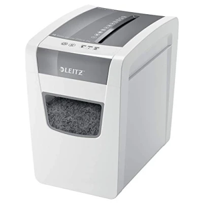 Image of Leitz IQ SL Home Office Shredder, Security Level P4, Capacity 10 Sheets (70 80 g/m²), 23 L Bin, White, 80010000